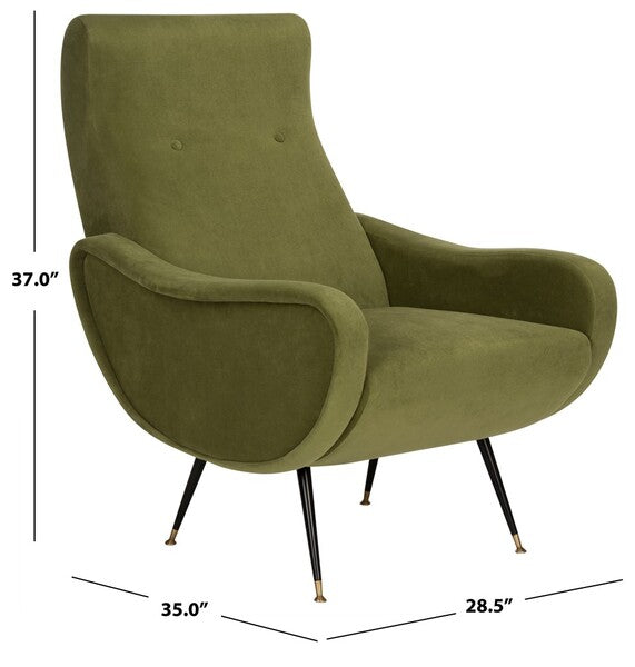 Elicia Velvet Retro Mid Century Accent Chair