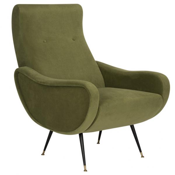 Elicia Velvet Retro Mid Century Accent Chair