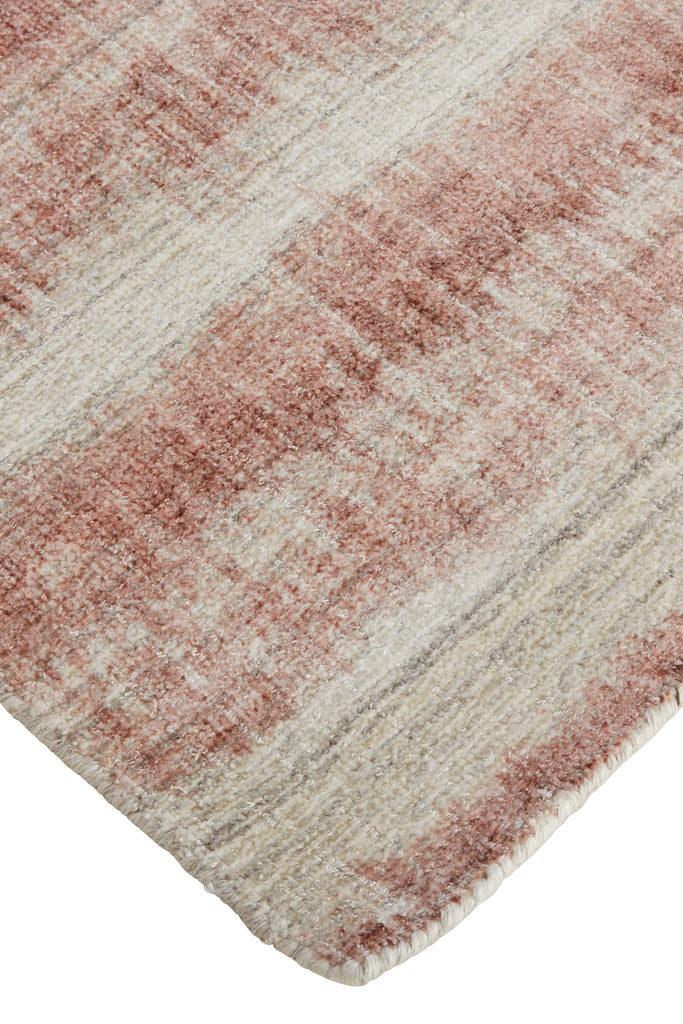 Mackay Transitional Stripes Tan Ivory Pink Area Rug (5' x 8')