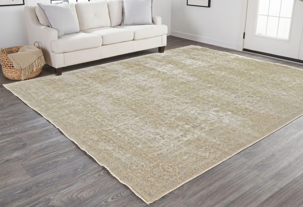 Ouray Traditional Oriental Brown Taupe Area Rug (9'6" x 13'6")