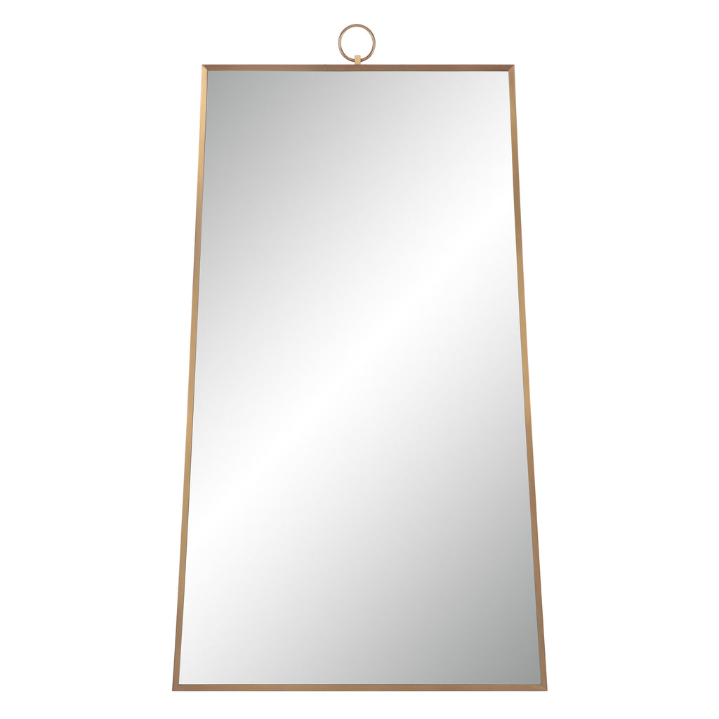 Ariadne 42" Tall Rectangular Mirror, Burnished Brass