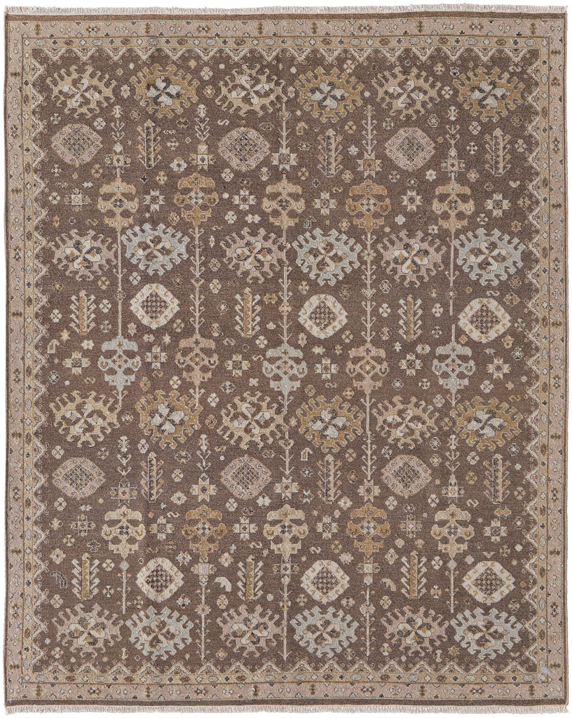 Corbitt Traditional Oriental Brown Ivory Area Rug (5'6" x 8'6")