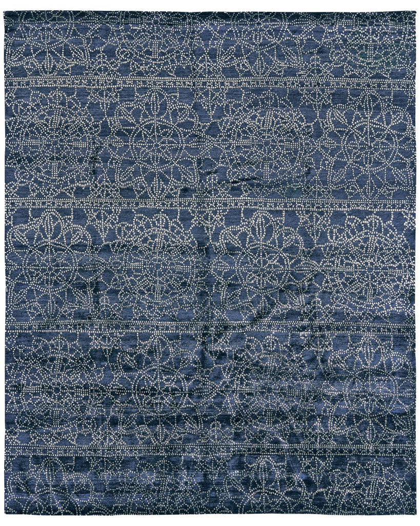 Olivier Transitional Floral Botanical Blue Ivory Area Rug (2' x 3')