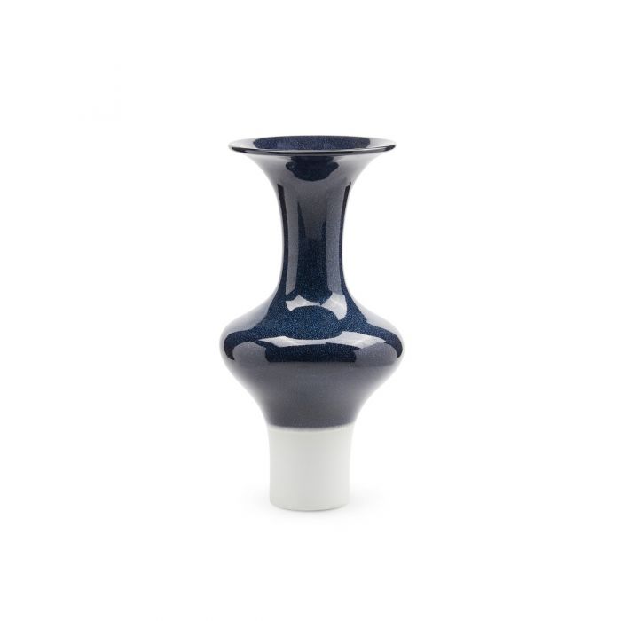 Flare Vase - Deep Blue And White