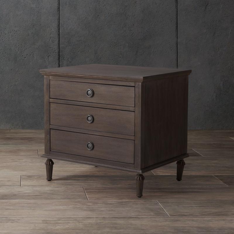 Lisabet 3 Drawer Wood Nightstand, Light Brown