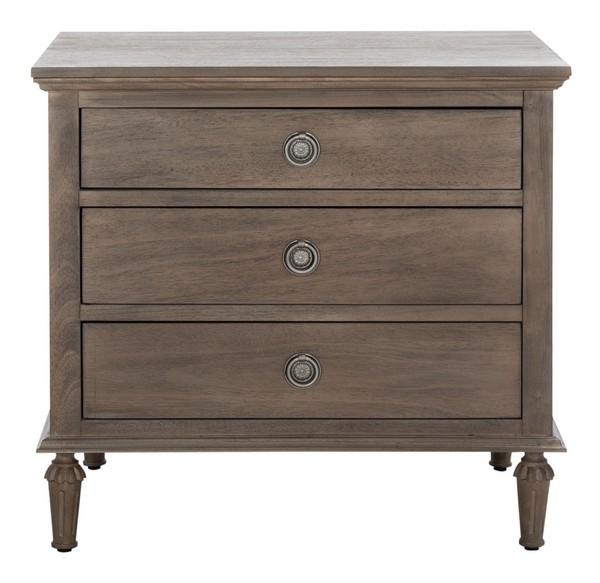 Lisabet 3 Drawer Wood Nightstand, Light Brown