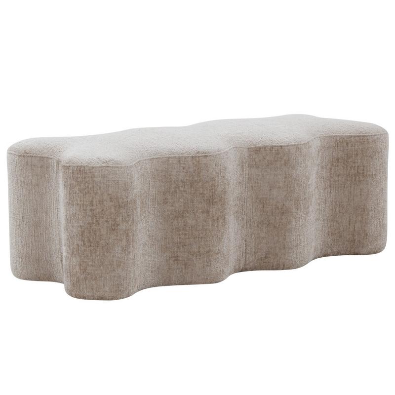 Jacqualessa Chenille Bench, Light Brown