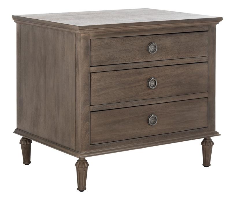 Lisabet 3 Drawer Wood Nightstand, Light Brown