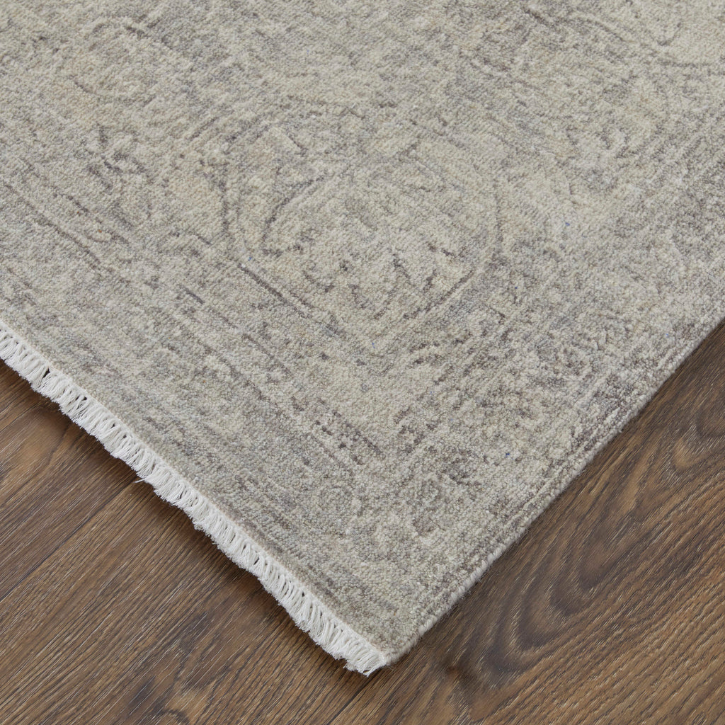 Rowen Transitional Distressed Gray Taupe Ivory Area Rug (8'6" x 11'6")