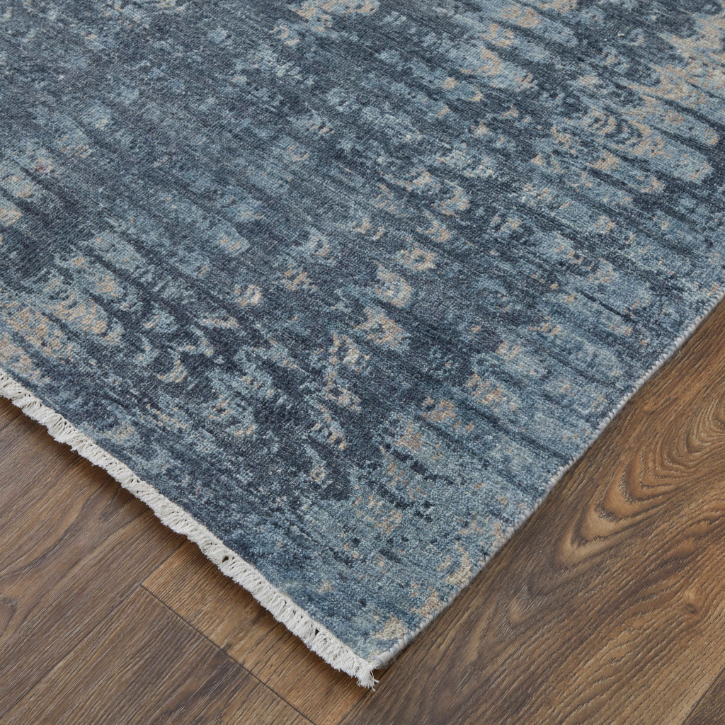 Riplee Modern Abstract Blue Gray Taupe Area Rug (2' x 3')