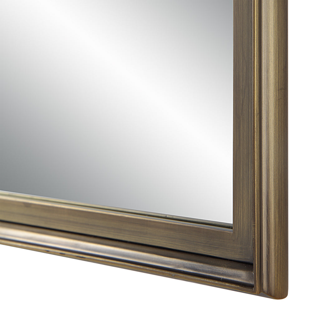 Sandcastle 36" Tall Rectangular Mirror, Antique Brushed Brass