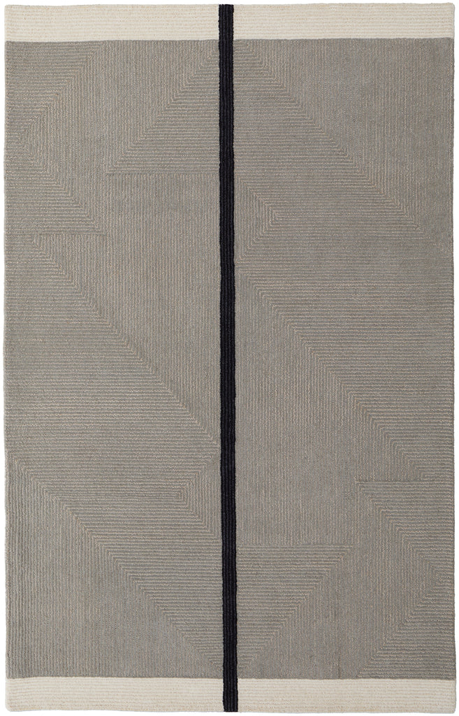 Maguire Transitional Abstract Taupe Black Area Rug (8' x 10')