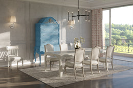 White Asperitas Rectangle Dining Table