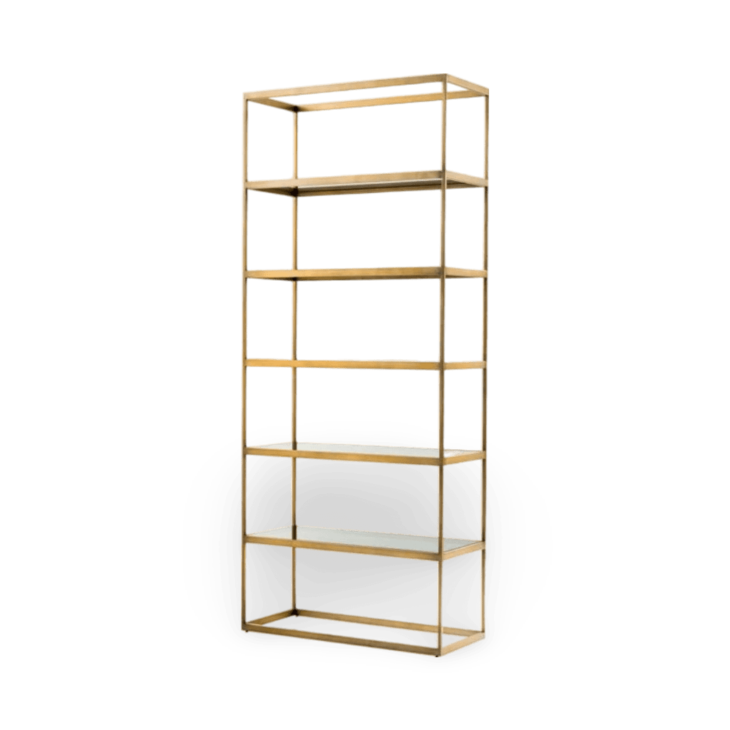 Cabinet Omega Brushed Brass Finish Smoke Glass