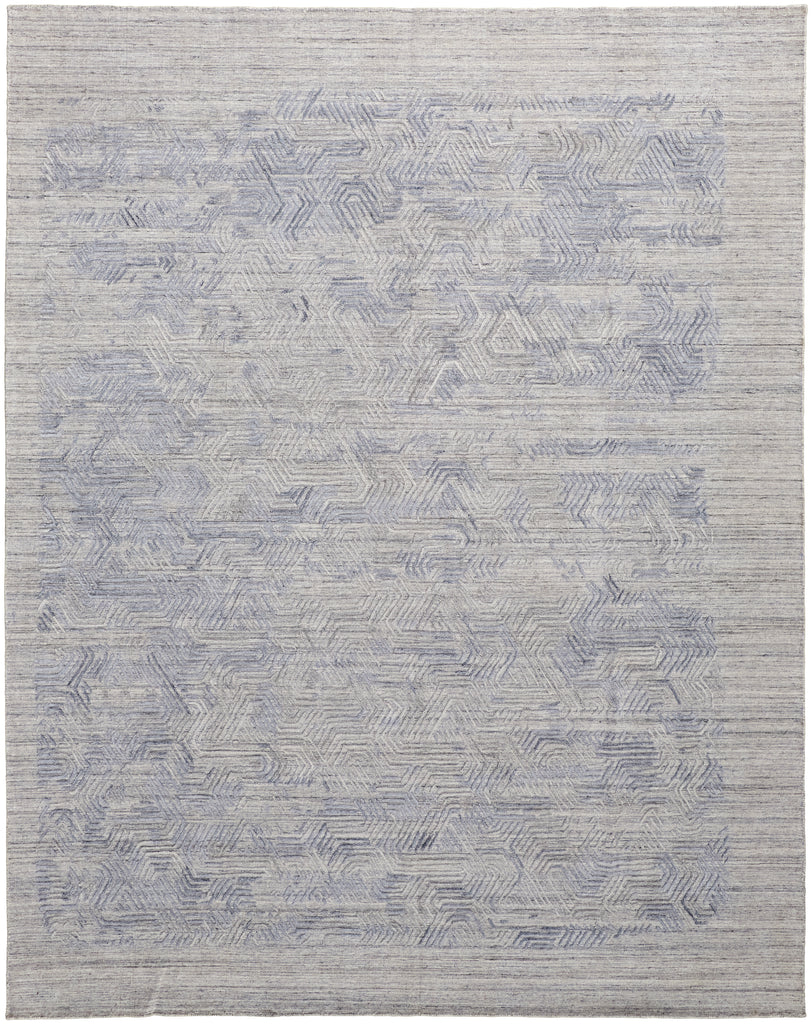 Elias Modern Abstract Gray Blue Area Rug (3'6" x 5'6" / Pattern 2)