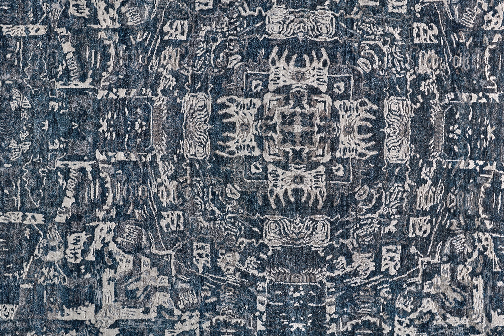 Adira Modern Abstract Blue Gray Ivory Area Rug (7'9" x 9'9")