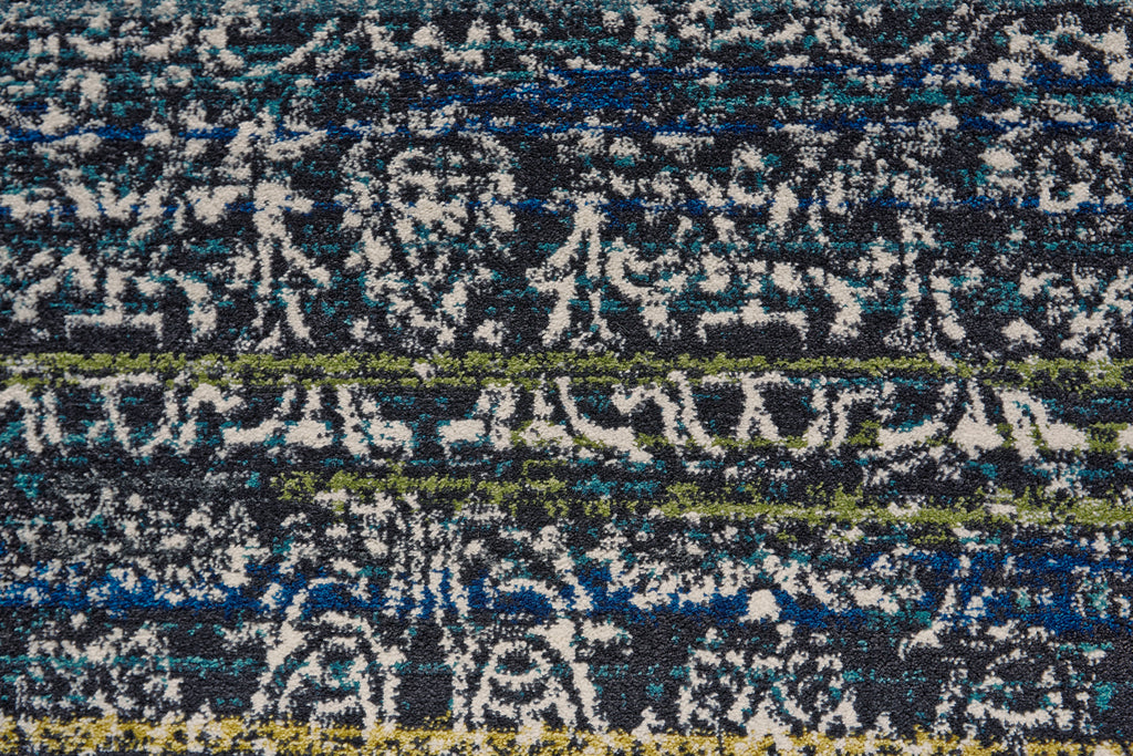 Brixton Modern Abstract Blue Ivory Green Area Rug (10' x 13'2")