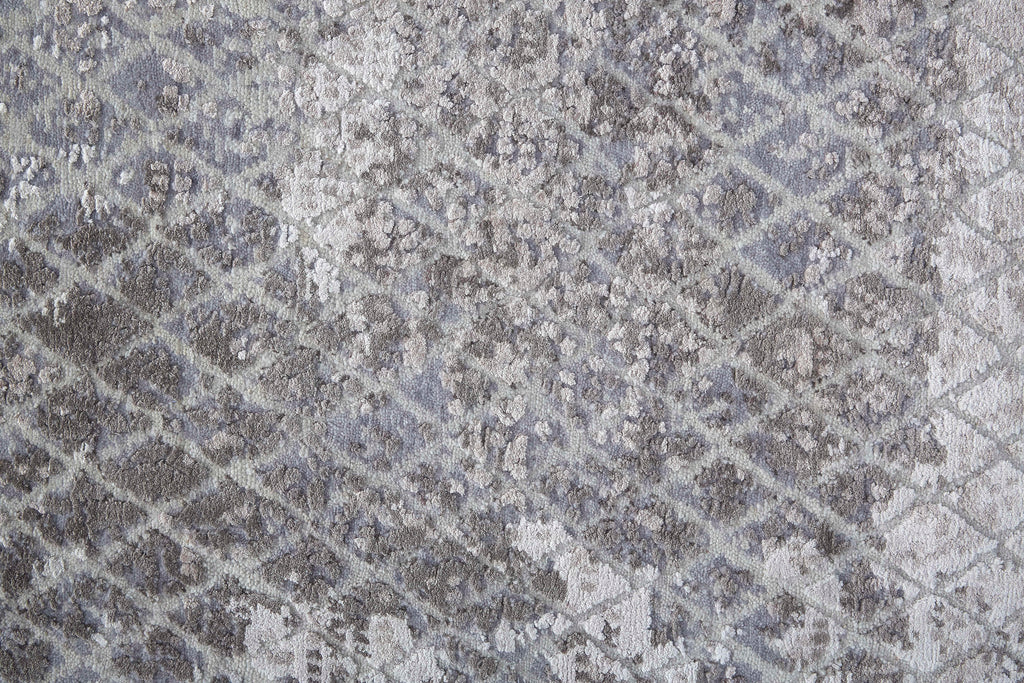 Merril Modern Abstract Gray Silver Ivory Area Rug (2' x 3')