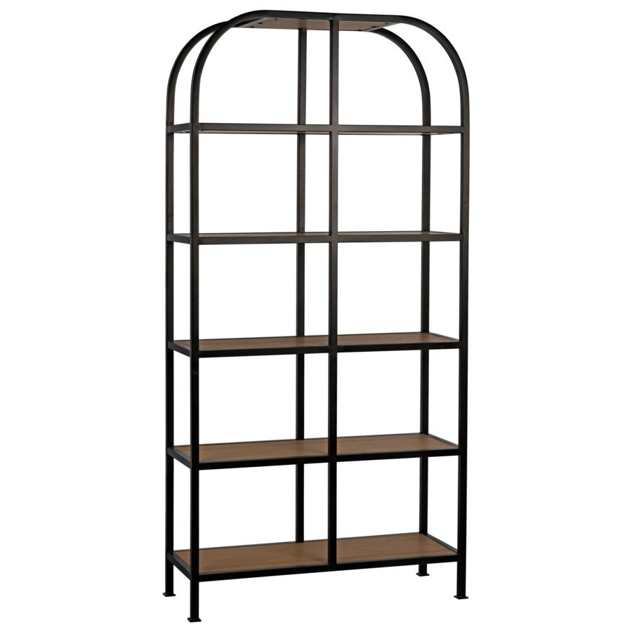 SL07 Bookcase, Gold Teak and Metal