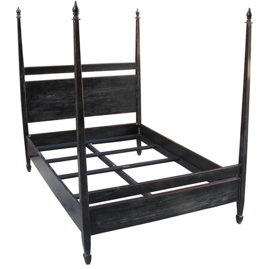 Venice Bed, Queen, Hand Rubbed Black