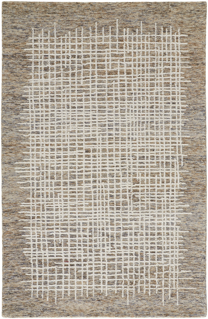 Maddox Transitional Abstract Tan Ivory Area Rug (5' x 8')