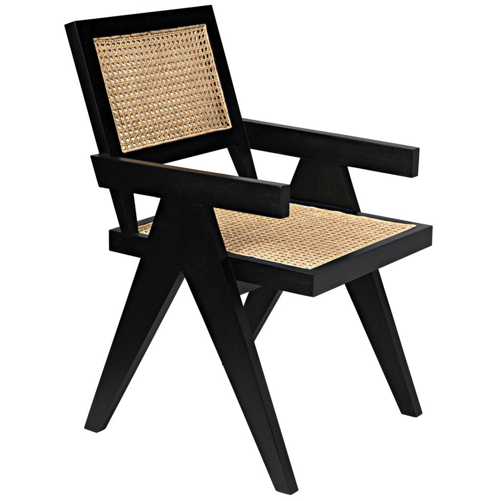 Jude Chair with Caning, Black