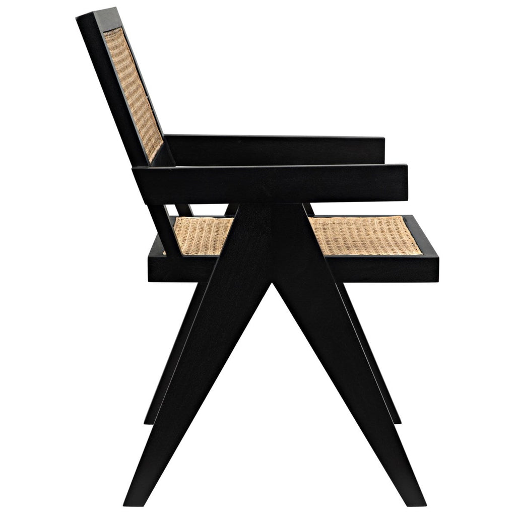 Jude Canned Chair, Black