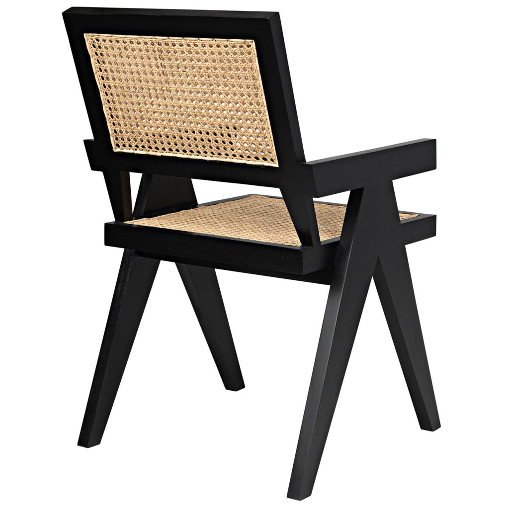 Jude Canned Chair, Black
