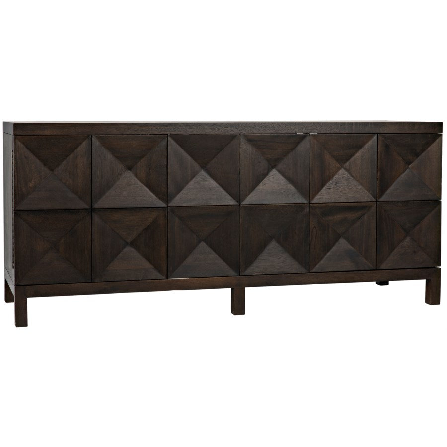 Quadrant 3 Door Sideboard, Ebony Walnut