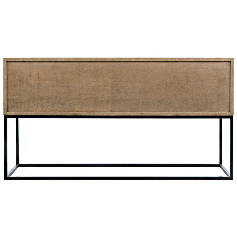 Zurich Console, Bleached Walnut with Metal