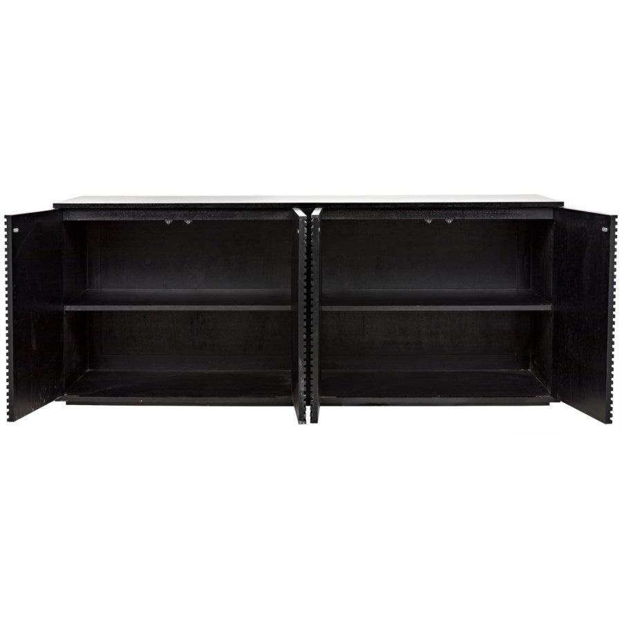 Smith 4 Door Sideboard, Hand Rubbed Black