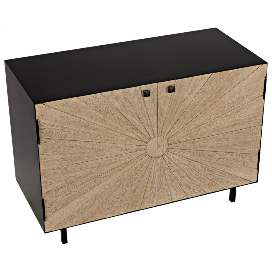 Ray Sideboard with Metal Box, Bleached Walnut