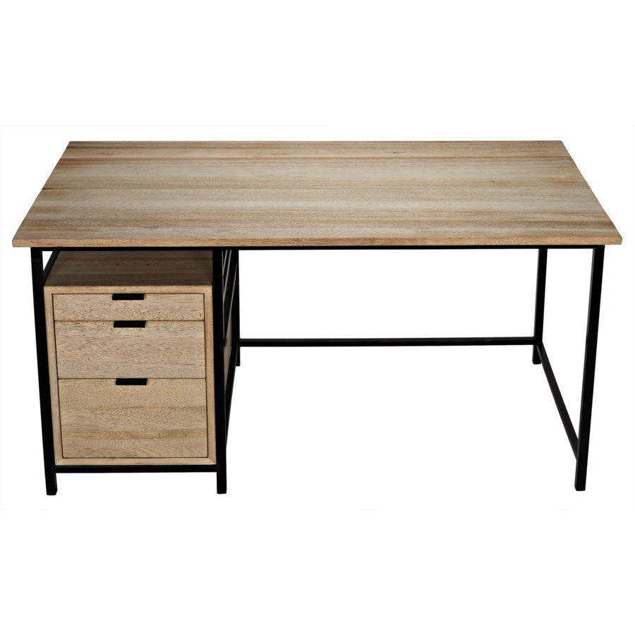 Nabucco Desk, Bleached Walnut and Metal