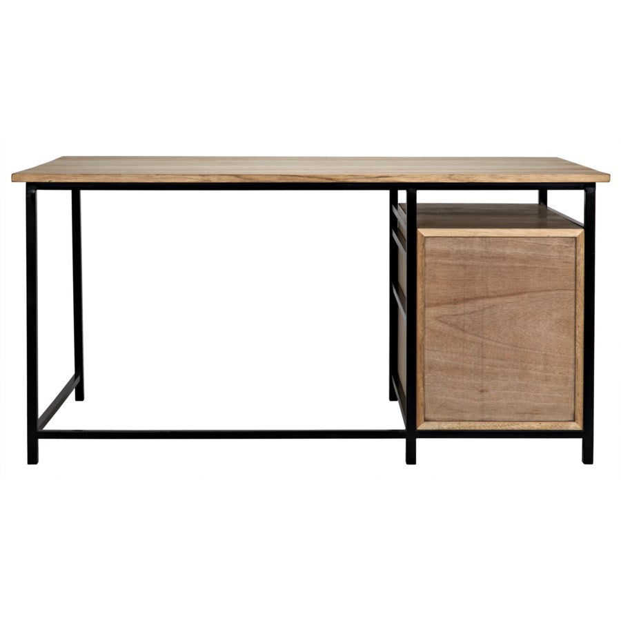 Nabucco Desk, Bleached Walnut and Metal