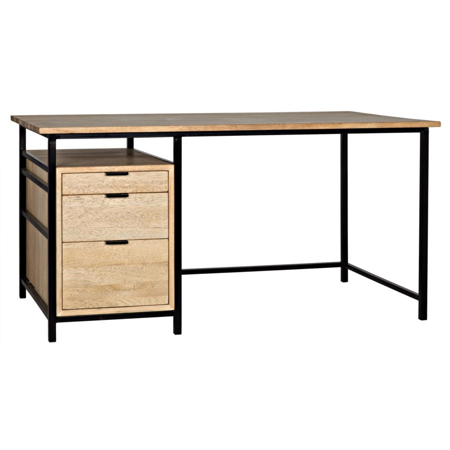 Nabucco Desk, Bleached Walnut and Metal