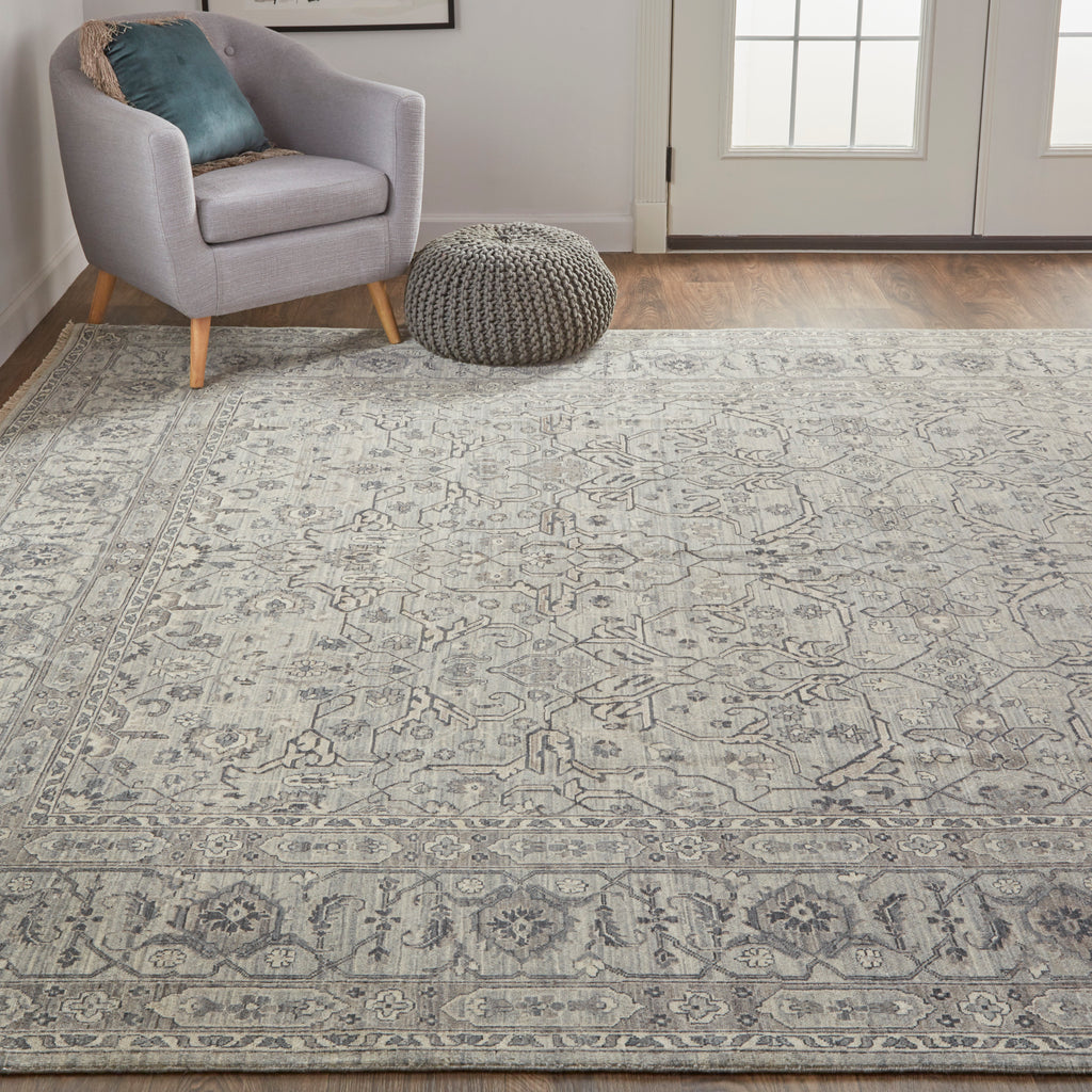 Reddington Traditional Floral Botanical Gray Taupe Area Rug (9'6" x 13'6")