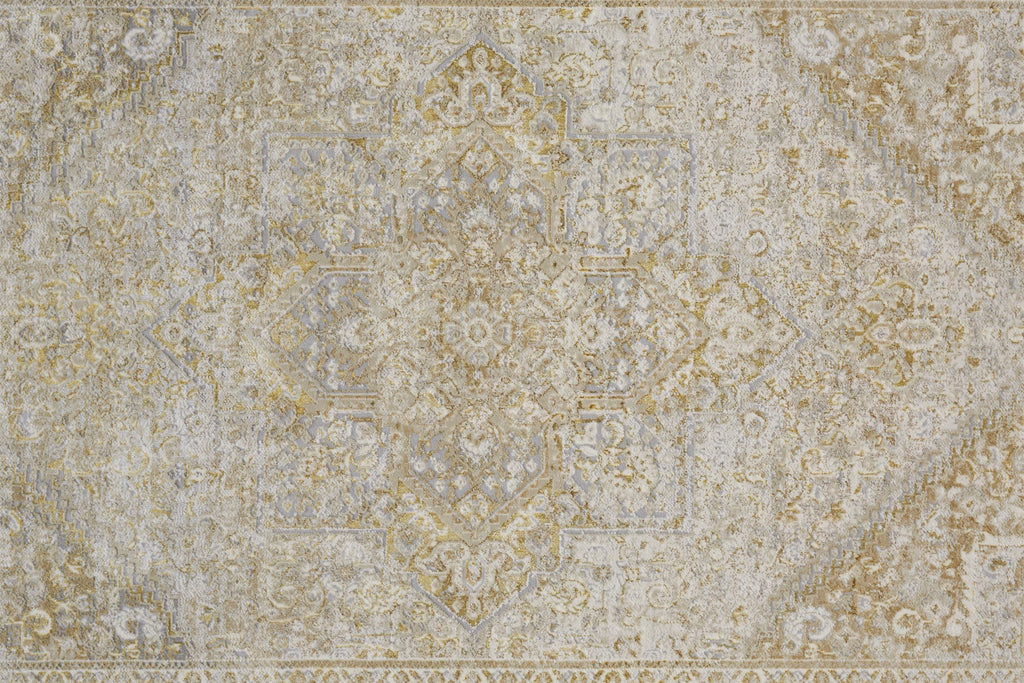 Aura Modern Oriental Ivory Gold Area Rug (10' x 13'2")