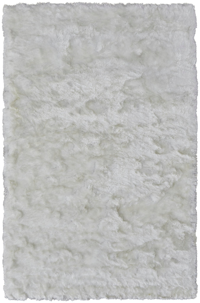 Indochine Modern Solid White Area Rug (5' x 8')