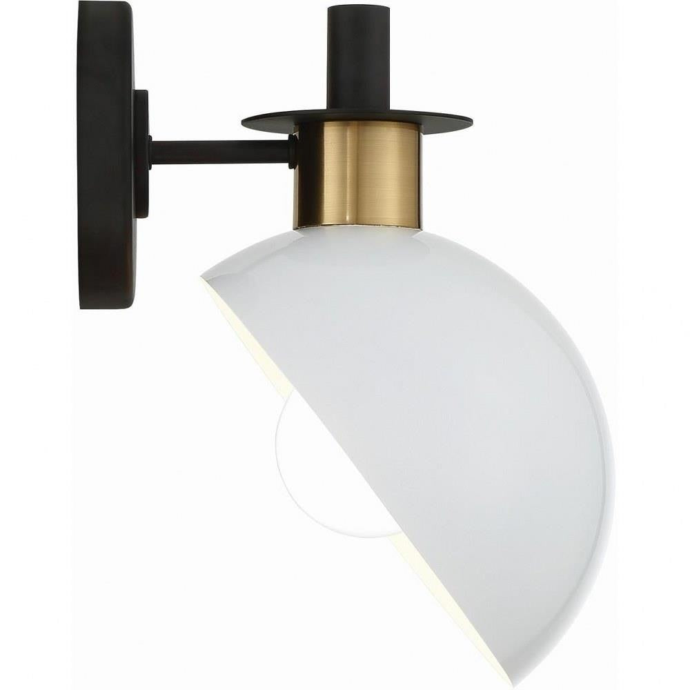 Gigi-1 Light Wall Mount, Matte Black/Aged Brass