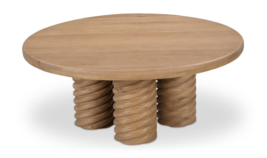 Treccia Round Coffee Table Oak