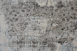 Prasad Modern Distressed Gray Blue Ivory Area Rug (1'8" x 2'10")