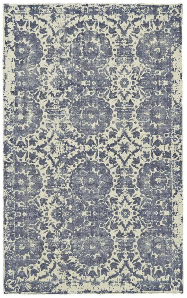 Dylan Modern Watercolor Blue Ivory Area Rug (2' x 3')