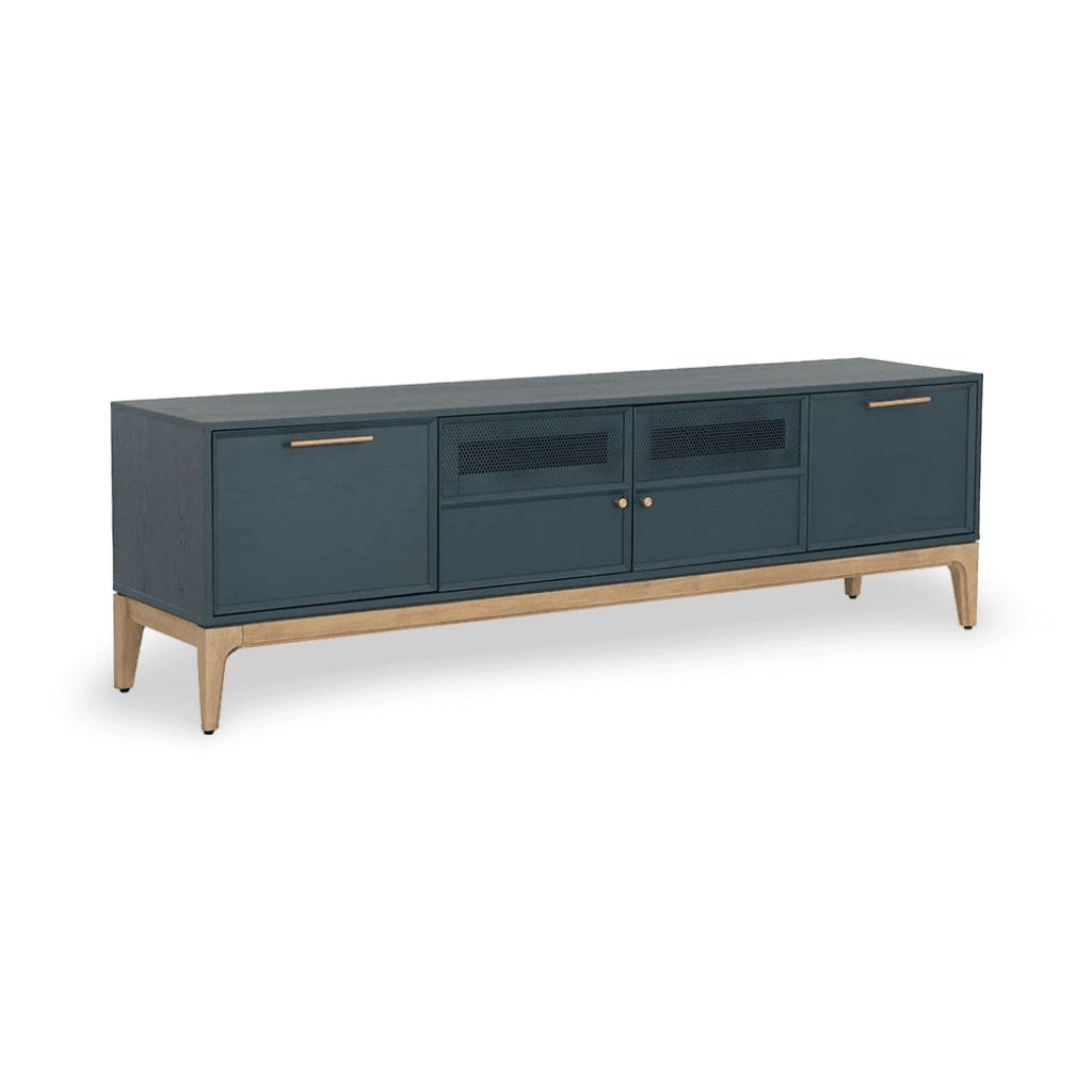 Rivero Media Console And Cabinet - Teal