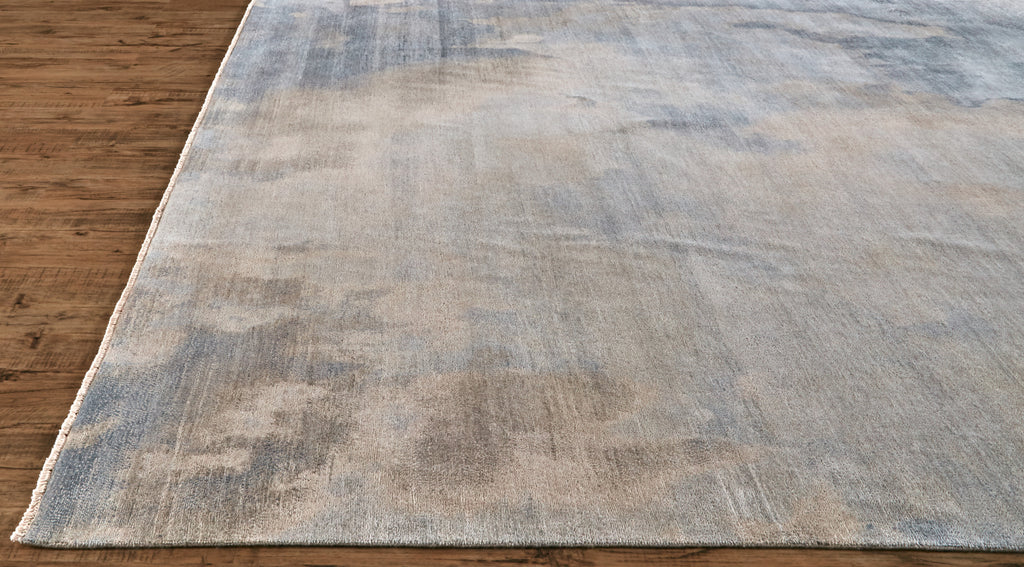 Colworth Transitional Abstract Tan Blue Brown Area Rug (2' x 3')