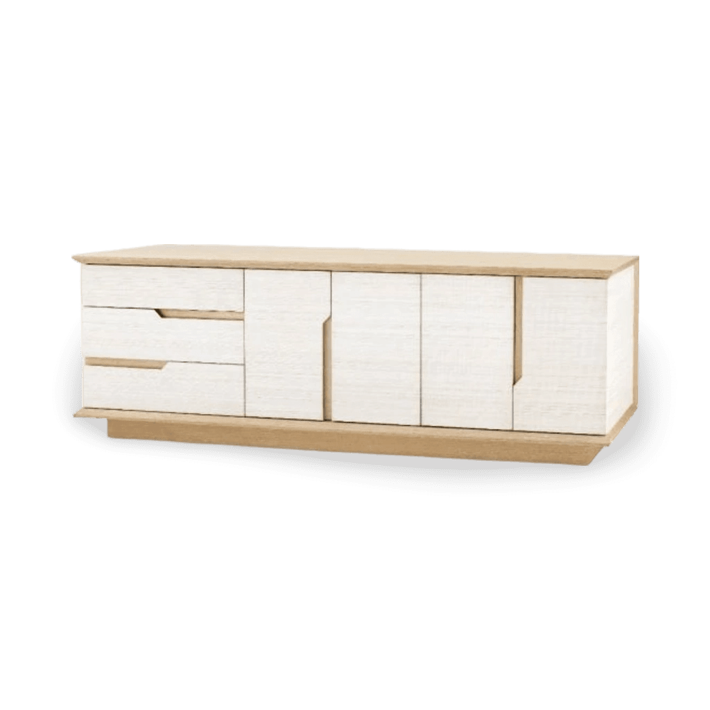 Simon 3-Drawer & 4-Door Cabinet, Light Natural Shimmer