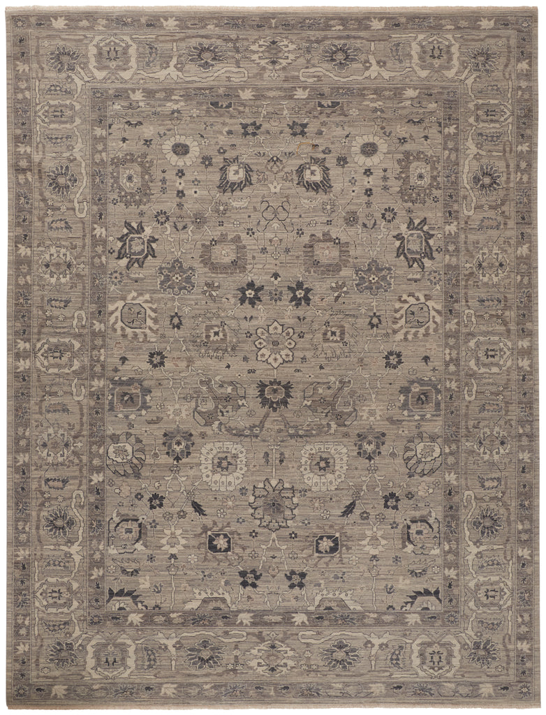 Reddington Traditional Oriental Gray Taupe Tan Area Rug (8'6" x 11'6")