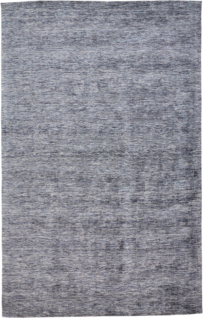 Zaria Transitional Abstract Gray White Blue Area Rug (8' x 11')