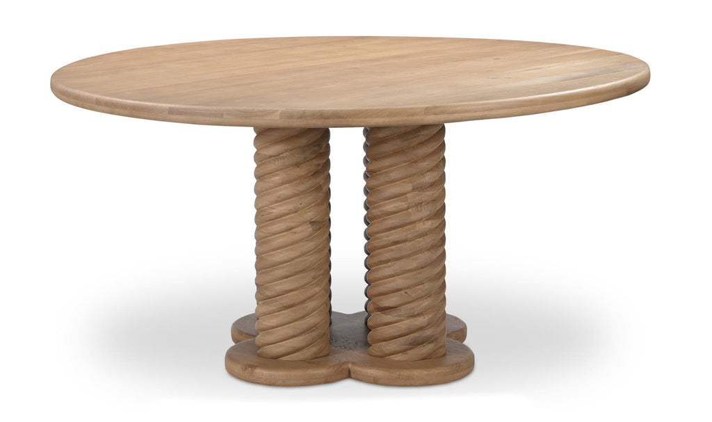 Treccia Round Dining Table Oak