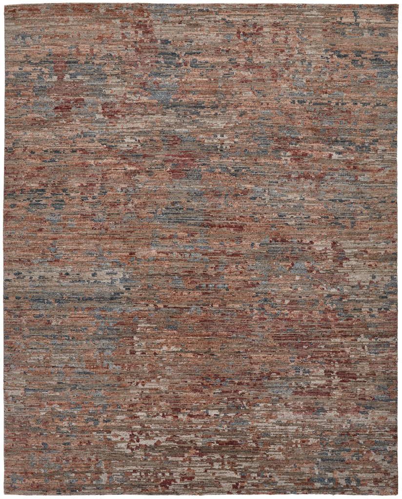 Conroe Modern Abstract Red Blue Area Rug (7'9" x 9'9")