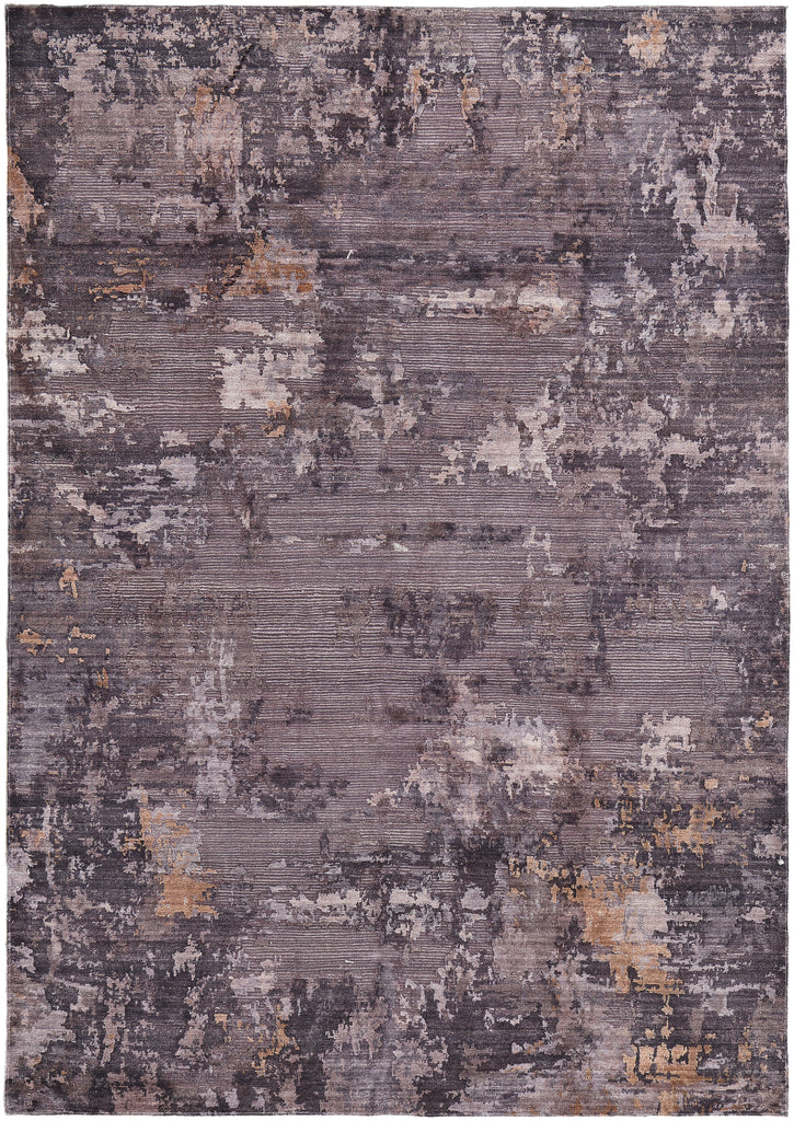 Mathis Transitional Abstract Taupe Tan Orange Area Rug (10'6" x 14')